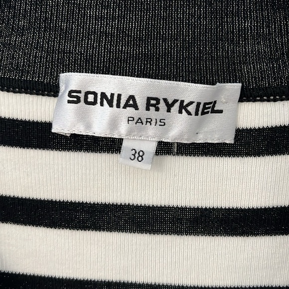 VTG Sonia Rykiel Paris Nautical 3/4 V-neck Sweater size EU38/US 8 - Picture 2 of 3